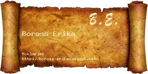 Boross Erika névjegykártya